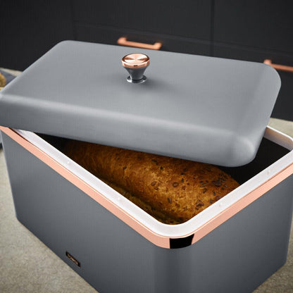 Tower Cavaletto Pyramid Kettle, Toaster, Bread Bin, Canisters Kitchen Set (Grey) - Vibe Home