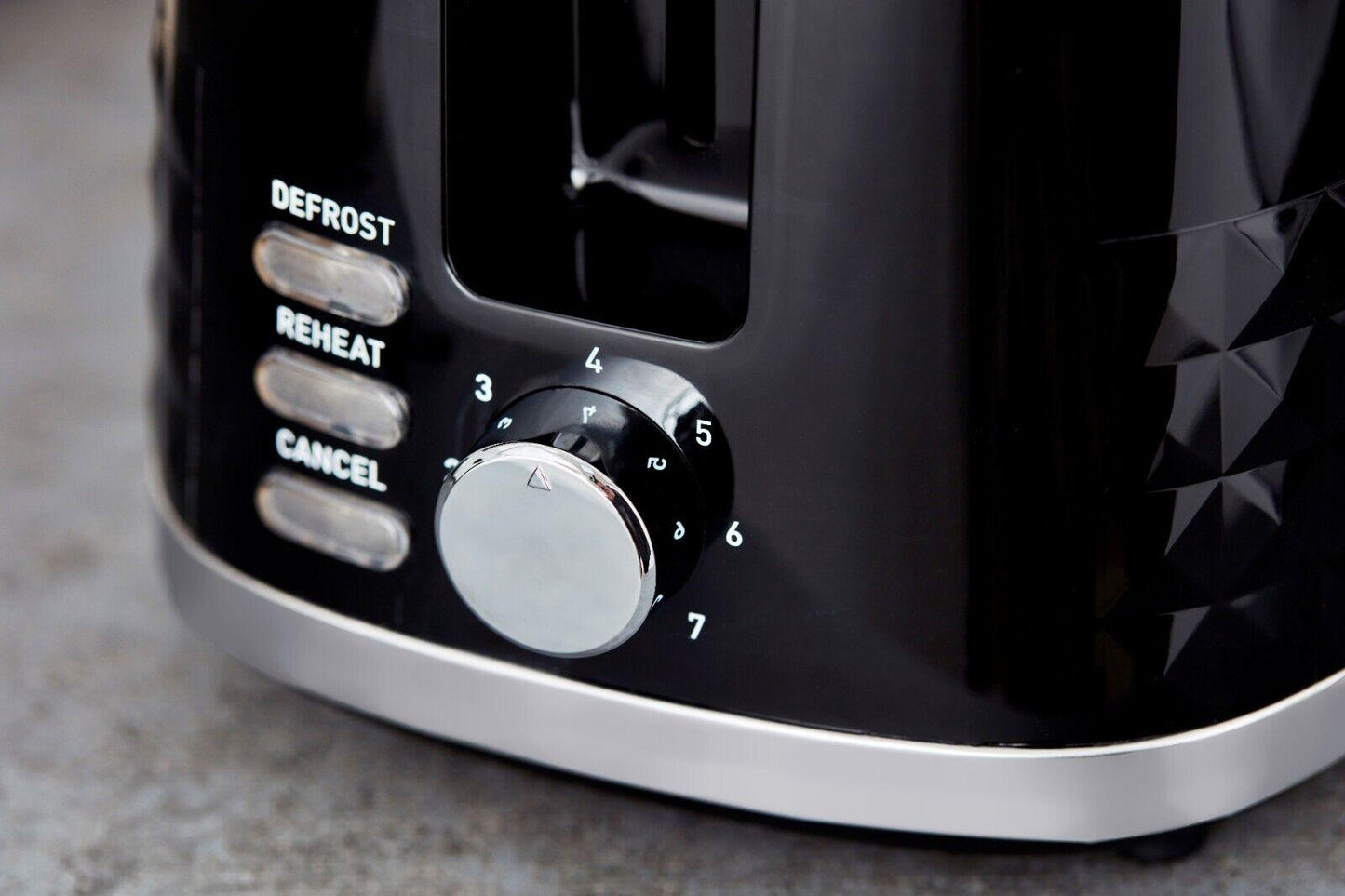 Tower Solitaire Kettle, 2 Slice Toaster, Bread Bin & Canisters Kitchen Set (Black) - Vibe Home