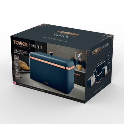 Tower Cavaletto Bread Bin & Canister Storage Kitchen Storage Set (Midnight Blue) - Vibe Home