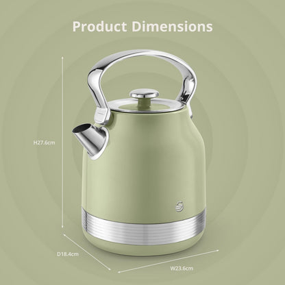 Swan Retro Traditional Kettle SK14631GRN (Green) - Vibe Home