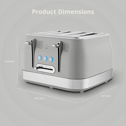 Swan Retro 4 Slice Toaster ST19029GRY (Grey) - Vibe Home