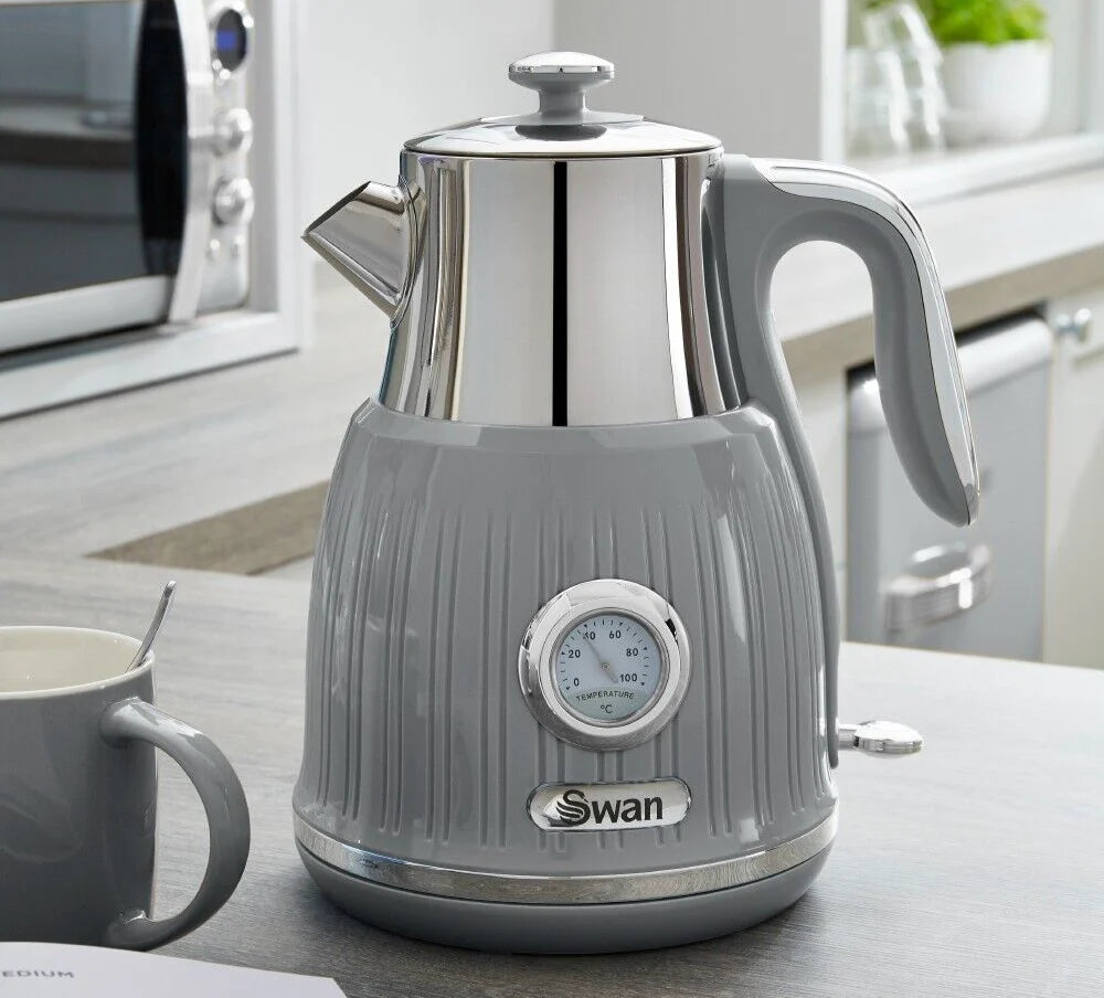 Swan Retro Kettle with Temperature Dial Display SK31040GRN (Grey)