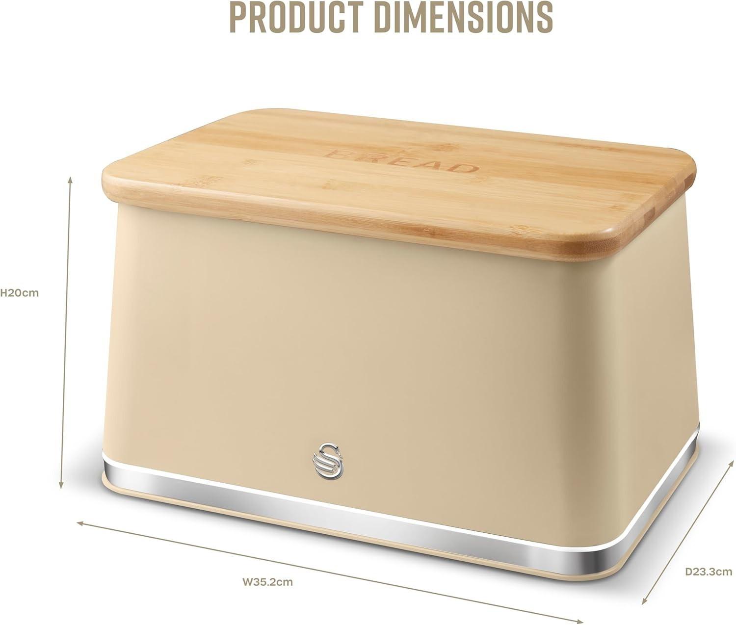 Swan Nordic Kettle, 2 Slice Toaster, Bread Bin, Canisters Kitchen Set (Oatmeal) - Vibe Home