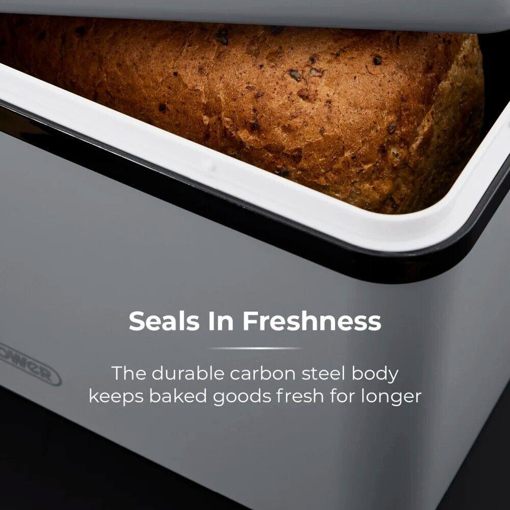 Tower Sera Bread Bin & Canisters Kitchen Storage Set (Grey) - Vibe Home