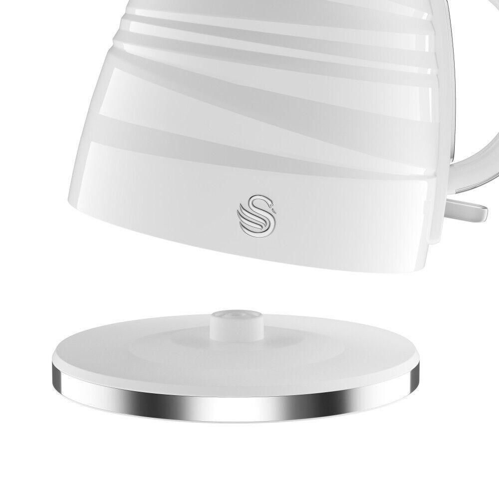 Swan Symphony Kettle & 2 Slice Toaster Kitchen Set (White) - Vibe Home