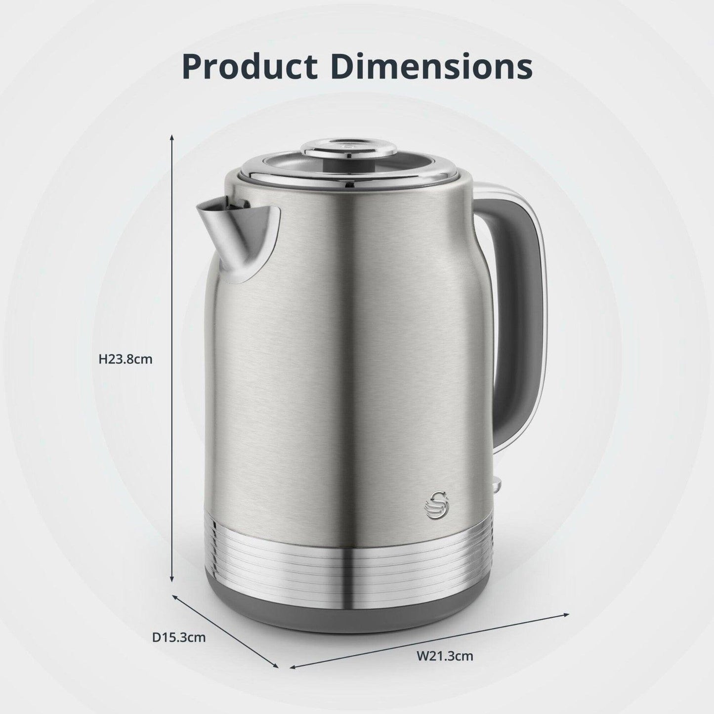 Swan Retro Jug Kettle & 2 Slice Toaster Kitchen Set Silver (Stainless Steel) - Vibe Home