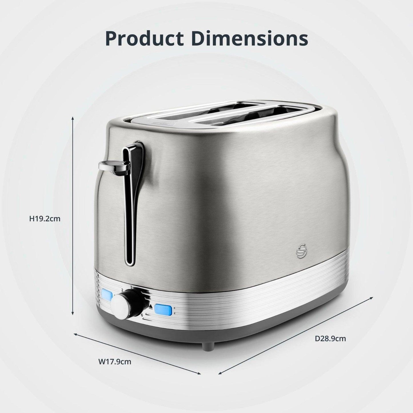 Swan Retro Pyramid Kettle & 2 Slice Toaster Kitchen Set (Stainless Steel) - Vibe Home