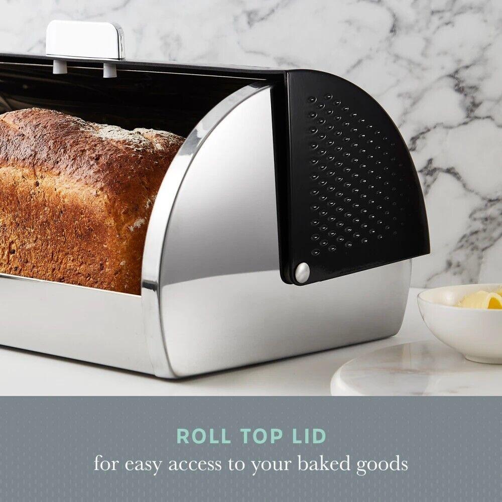 Swan Elegance Kettle, 4 Slice Toaster, Bread Bin, Canisters Kitchen Set (Black) - Vibe Home