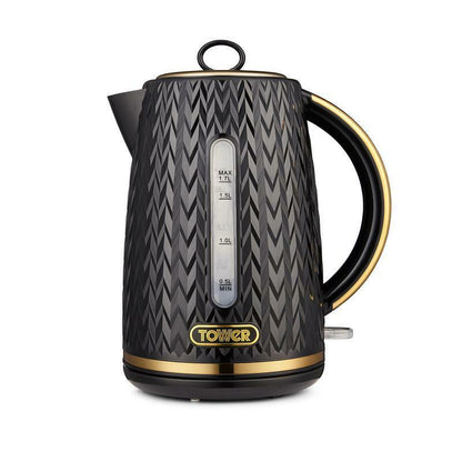 Tower Empire Kettle & 4 Slice Toaster Kitchen Set (Black) - Vibe Home
