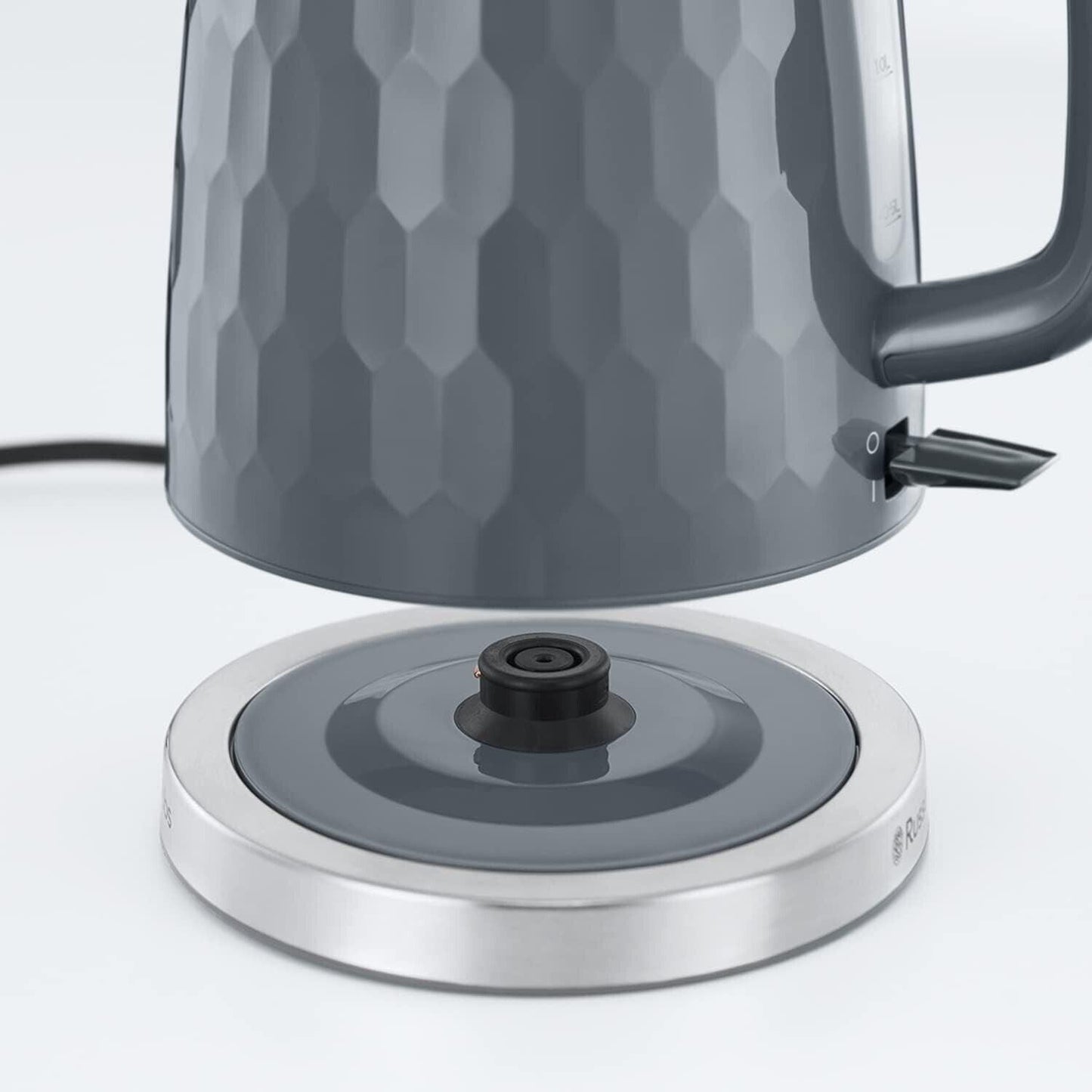 Russell Hobbs Honeycomb Kettle & 4 Slice Toaster Kitchen Set (Grey) - Vibe Home