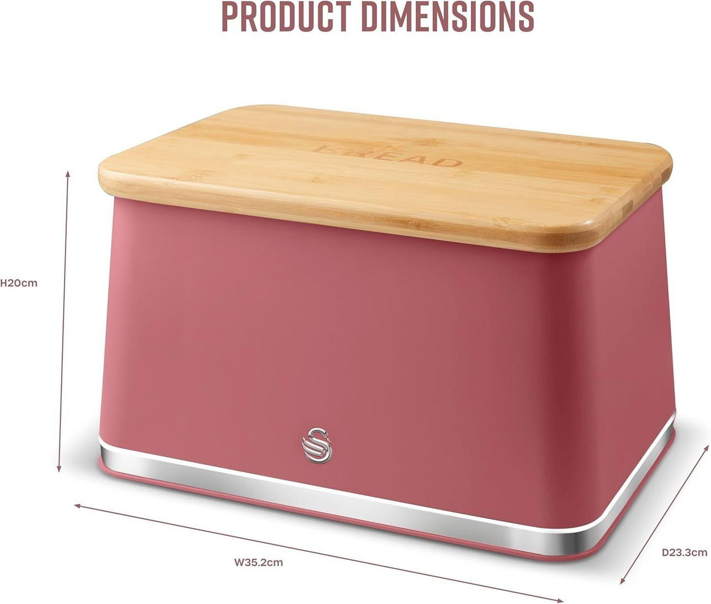 Swan Nordic Bread Bin & Canisters Kitchen Storage Set (Fuchsia Rose) - Vibe Home