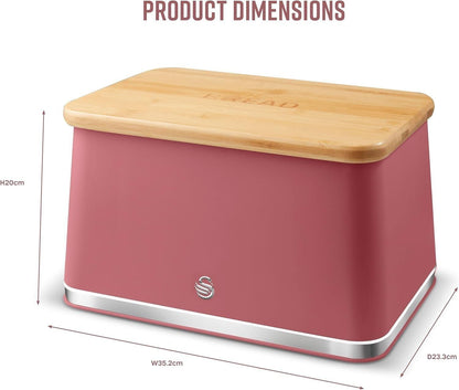 Swan Nordic Bread Bin & Canisters Kitchen Storage Set (Fuchsia Rose) - Vibe Home