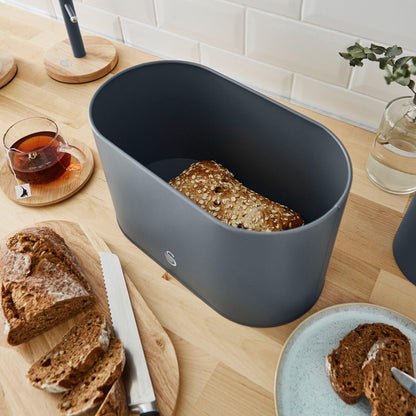 Swan Nordic Kettle, 4 Slice Toaster, Bread Bin & Canisters Kitchen Set (Grey) - Vibe Home
