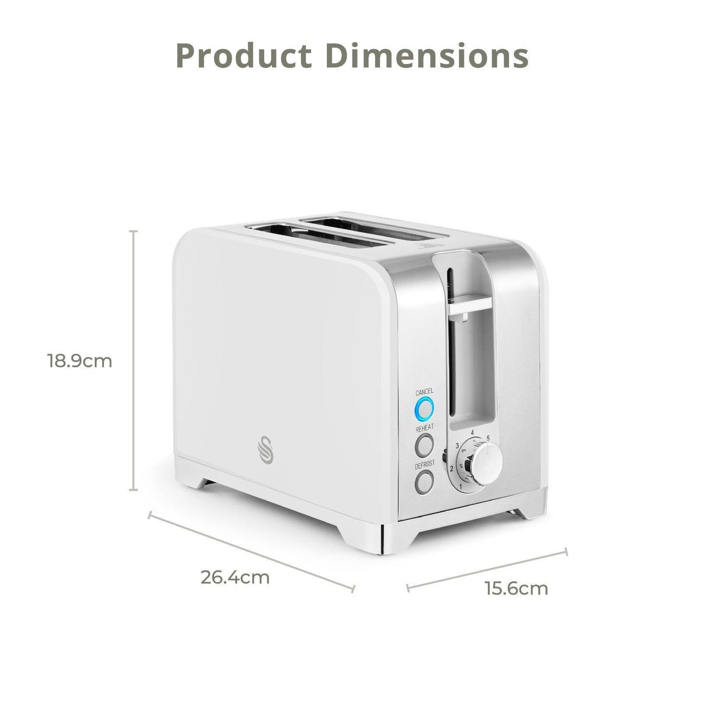 Swan Solace Kettle & 2 Slice Toaster Kitchen Set (White) - Vibe Home