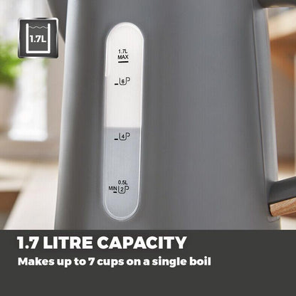 Tower Scandi Kettle & 2 Slice Toaster Kitchen Set (Dark Grey) - Vibe Home