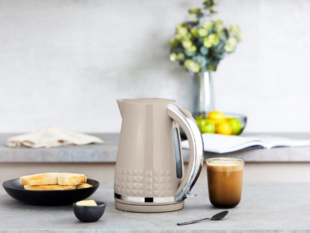 Tower Solitaire Kettle & 2 Slice Toaster Kitchen Set (Latte) - Vibe Home