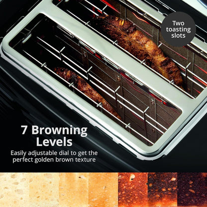 Swan Wave Kettle & Toaster Kitchen Set (Black) - Vibe Home