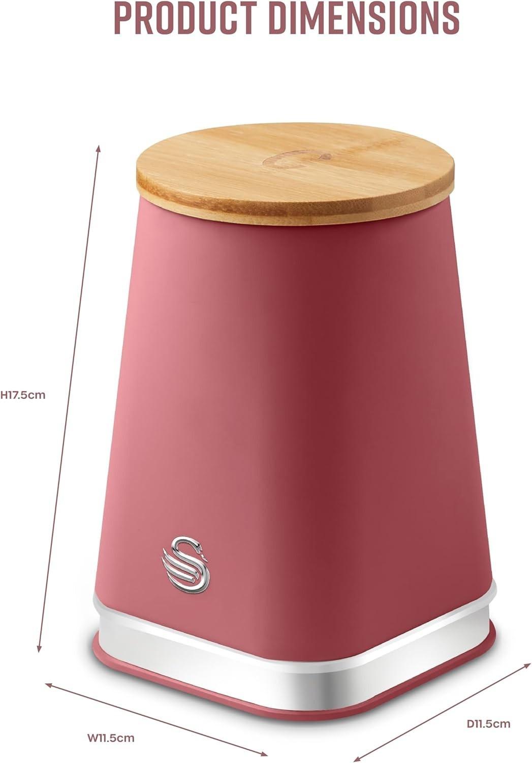 Swan Nordic Bread Bin & Canisters Kitchen Storage Set (Fuchsia Rose) - Vibe Home