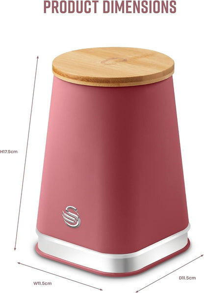 Swan Nordic Bread Bin & Canisters Kitchen Storage Set (Fuchsia Rose) - Vibe Home
