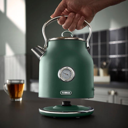 Tower Renaissance Kettle & 4 Slice Toaster Kitchen Set (Forest Green) - Vibe Home