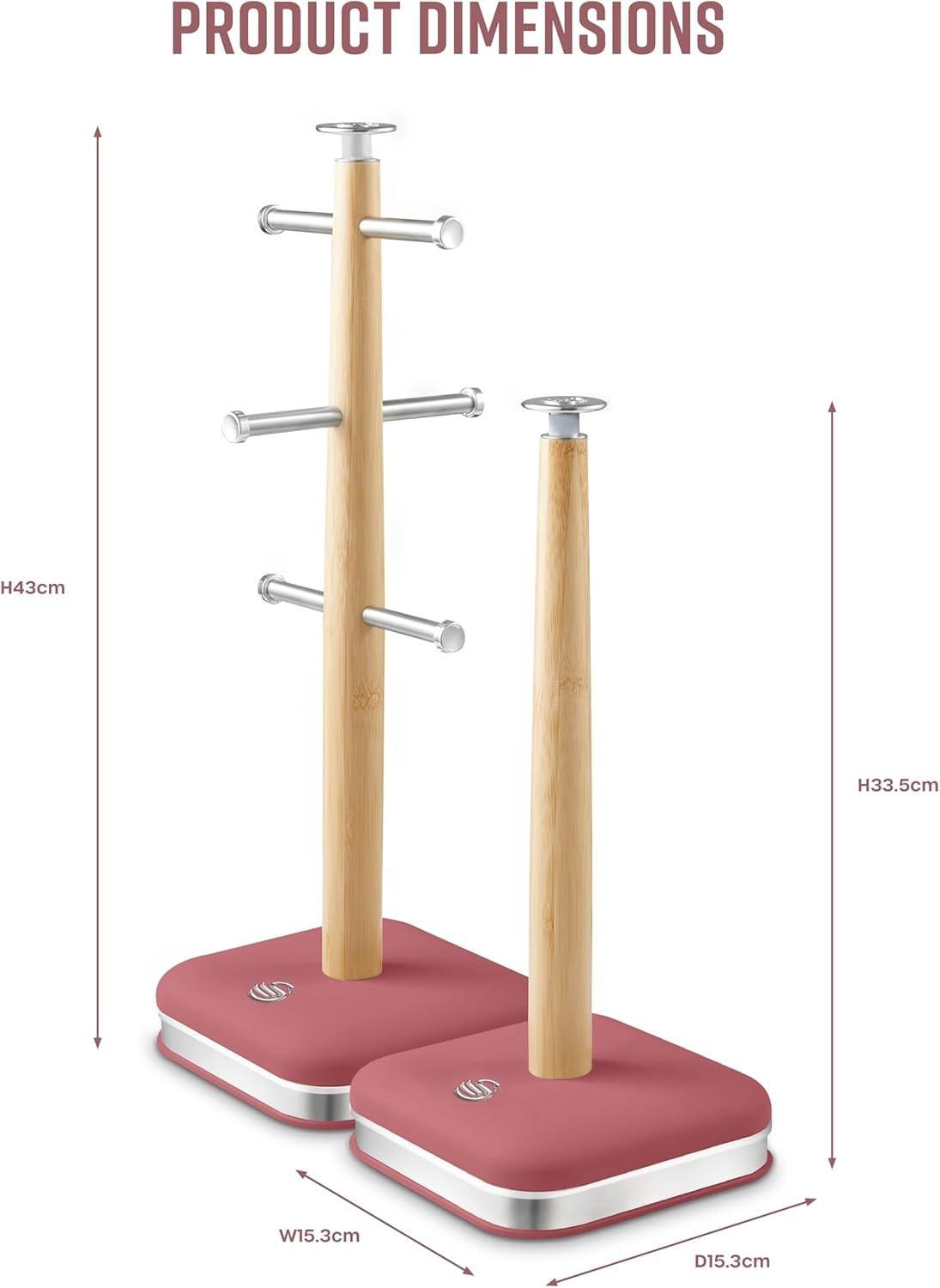 Swan Nordic Mug Tree & Towel Pole Set SWKA18525FUS Red (Fuchsia Rose) - Vibe Home