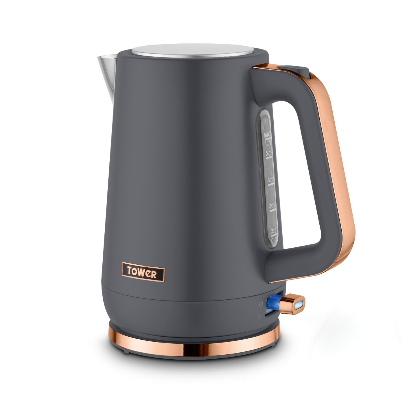 Tower Cavaletto Jug Kettle, 2 Slice Toaster & Canisters Kitchen Set (Grey) - Vibe Home