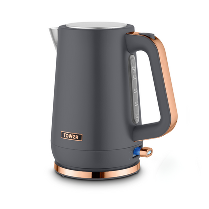 Tower Cavaletto Jug Kettle, 2 Slice Toaster & Canisters Kitchen Set (Grey) - Vibe Home