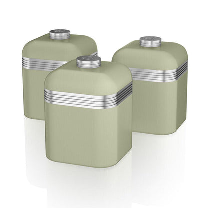 Swan Retro Bread Bin & Canisters Kitchen Storage Set (Green) - Vibe Home