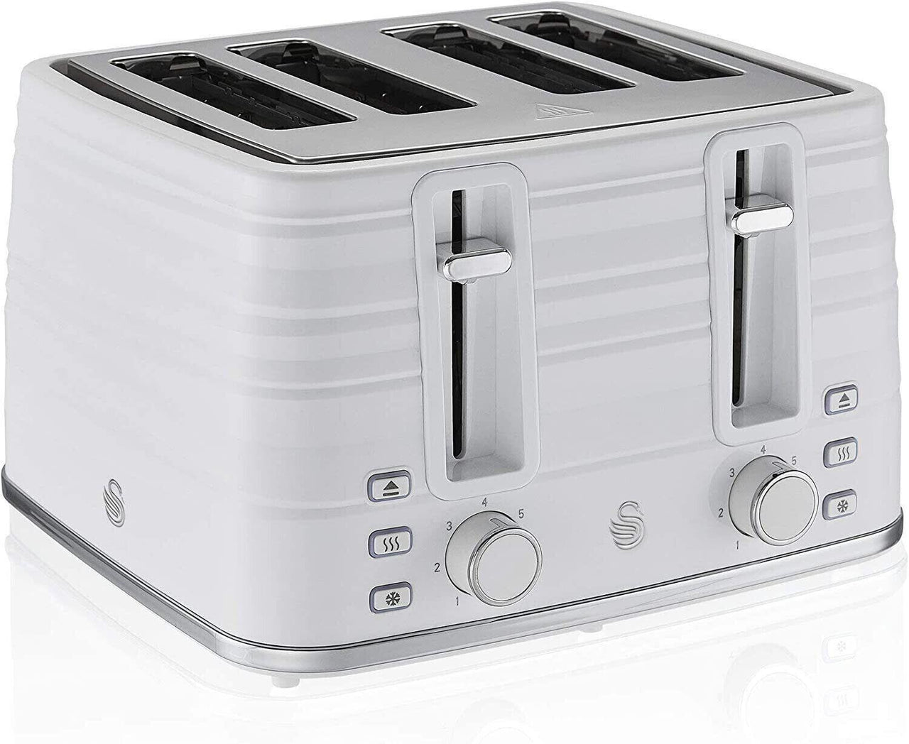 Swan Symphony Kettle & 4 Slice Toaster Kitchen Set (White) - Vibe Home