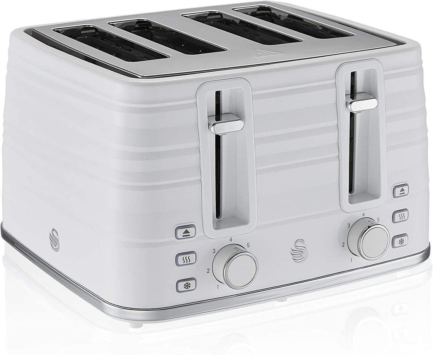 Swan Symphony Kettle & 4 Slice Toaster Kitchen Set (White) - Vibe Home