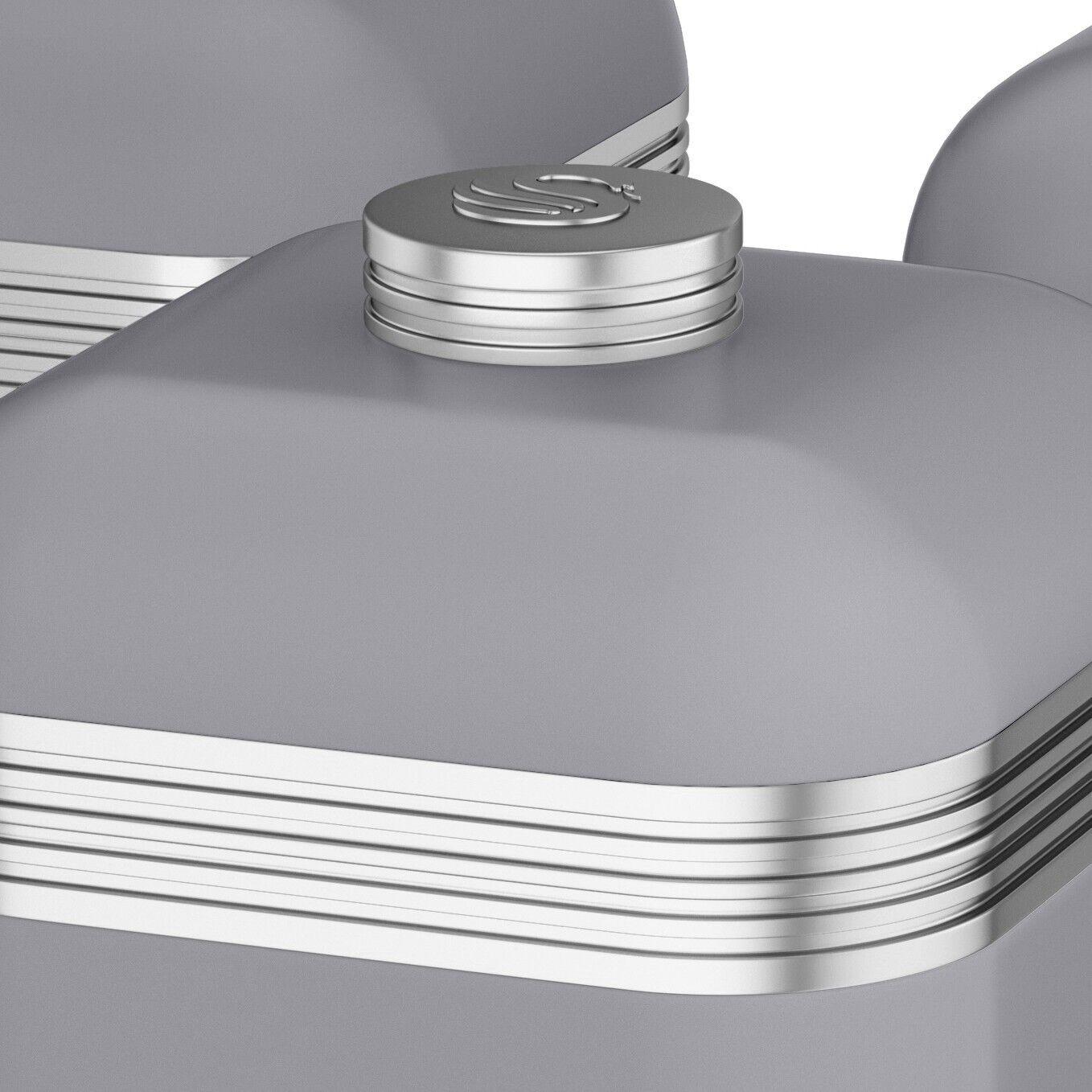 Swan Retro Bread Bin & Canisters Kitchen Storage Set (Grey) - Vibe Home