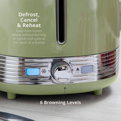 Swan Retro Jug Kettle & 2 Slice Toaster Kitchen Set (Green) - Vibe Home
