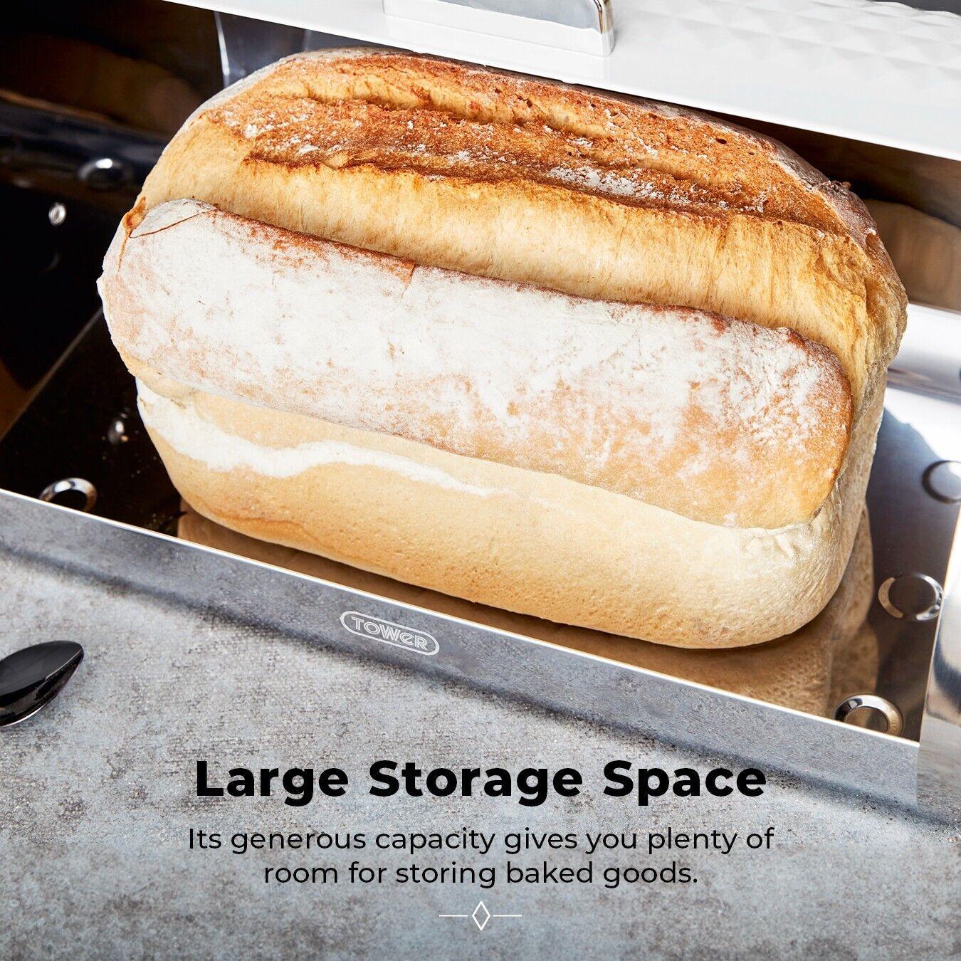 Tower Solitaire Bread Bin & Canister Kitchen Storage Set (White) - Vibe Home