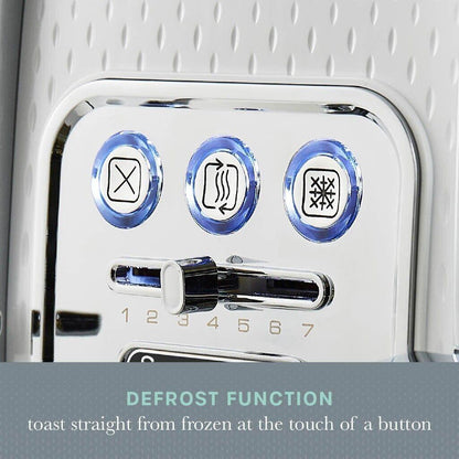 Swan Elegance Kettle & 4 Slice Toaster Kitchen Set Textured (White) - Vibe Home