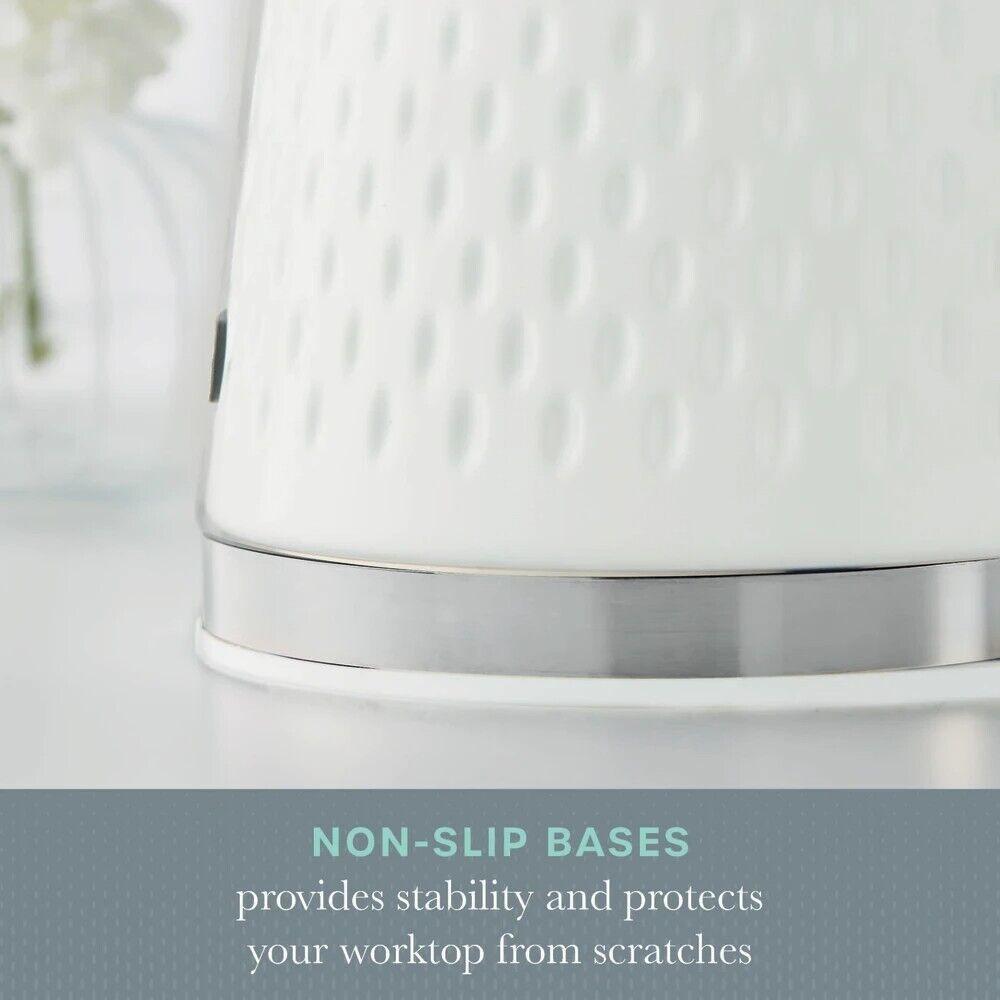 Swan Elegance Bread Bin & Canisters Kitchen Storage Set (White) - Vibe Home