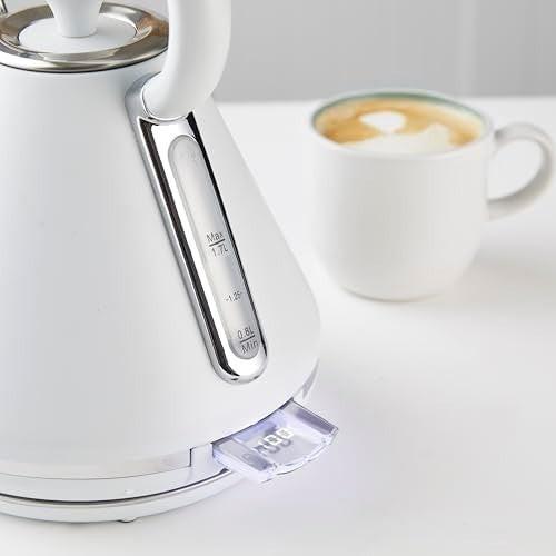 Tower Mirage Digital Pyramid Kettle & 2 Slice Toaster Kitchen Set (White) - Vibe Home