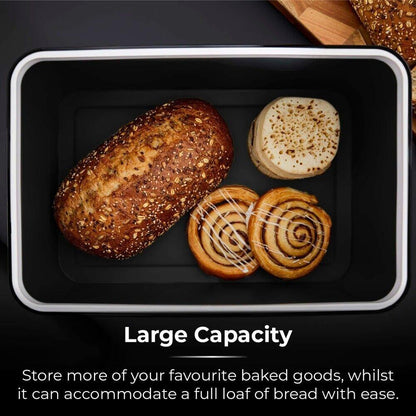 Tower Sera Kettle, 4 Slice Toaster, Bread Bin, Canister Kitchen Set (Black) - Vibe Home