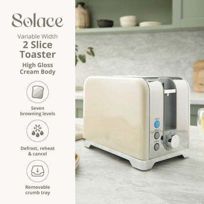 Swan Solace Kettle & Toaster Kitchen Set (Cream) - Vibe Home