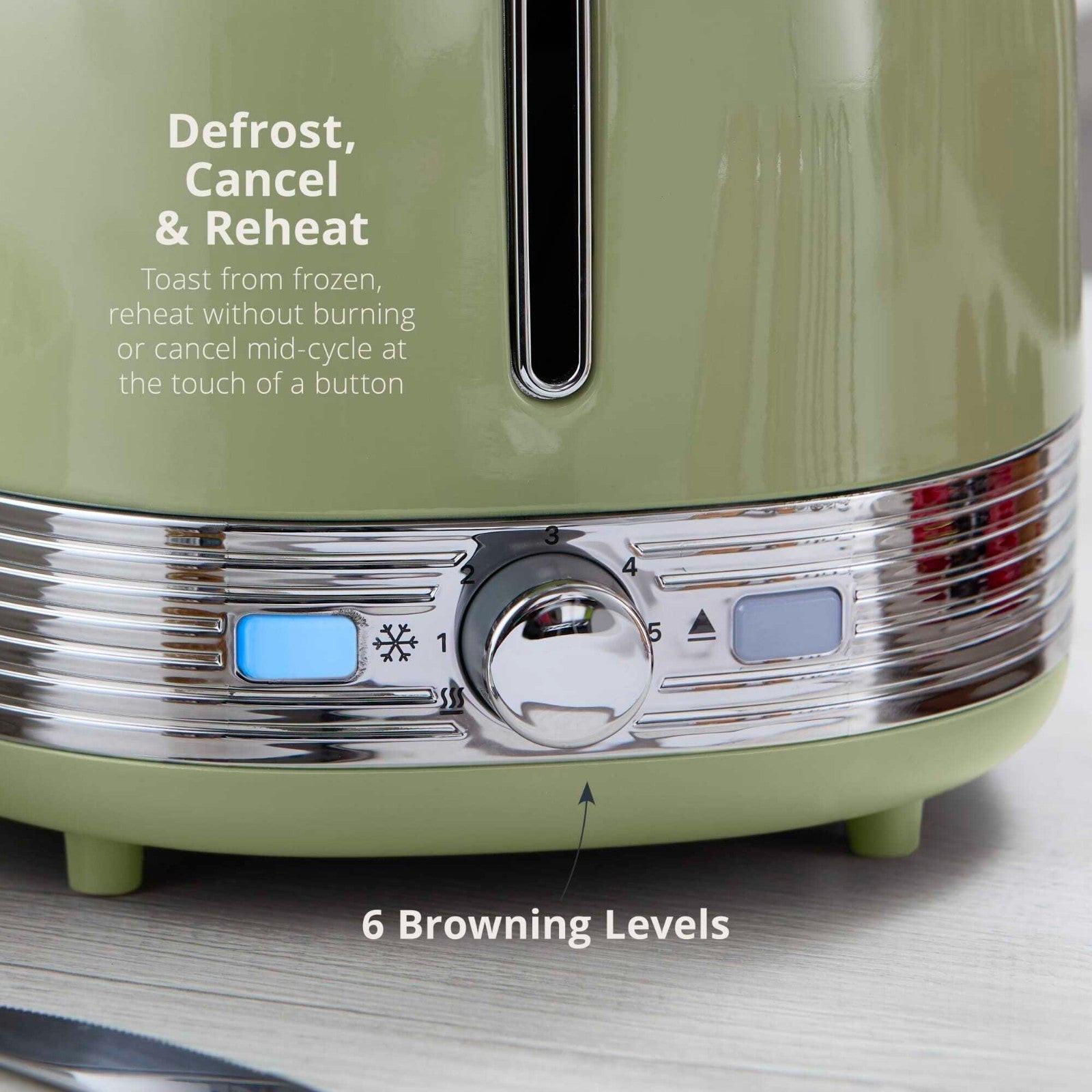 Swan Retro Pyramid Kettle & 2 Slice Toaster Kitchen Set (Green) - Vibe Home