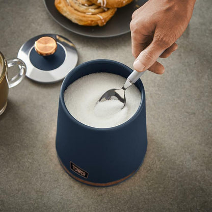 Tower Cavaletto Pyramid Kettle, 4 Slice Toaster & Canister Kitchen Set (Midnight Blue) - Vibe Home