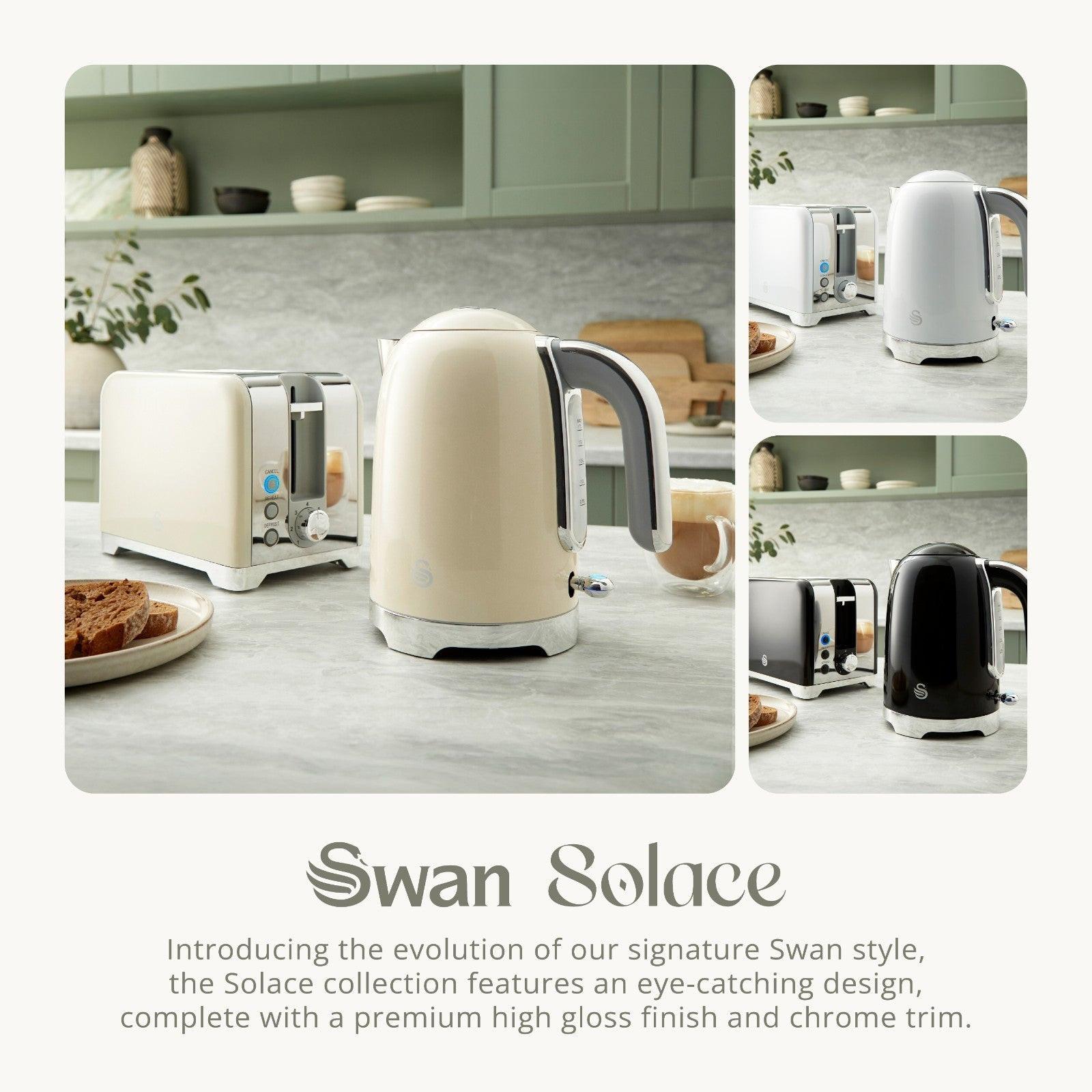 Swan Solace Kettle & Toaster Kitchen Set (Cream) - Vibe Home