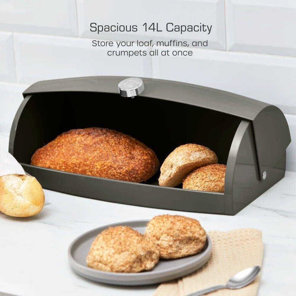 Swan Townhouse Bread Bin & Canisters Kitchen Storage Set (Graphite Grey) - Vibe Home