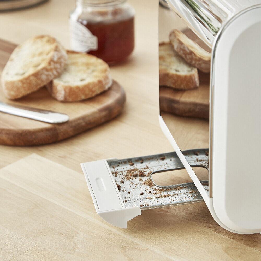 Swan Nordic Kettle, 2 Slice Toaster, Bread Bin, Canisters Kitchen Set (White) - Vibe Home