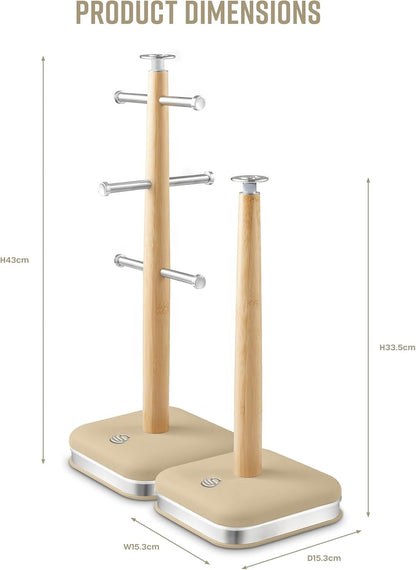 Swan Nordic Oatmeal Kitchen Set Kettle Toaster Bread Bin Canisters Mug Tree Towel Pole 5061025428311