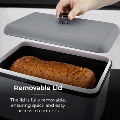 Tower Sera Bread Bin & Canisters Kitchen Storage Set (Grey) - Vibe Home
