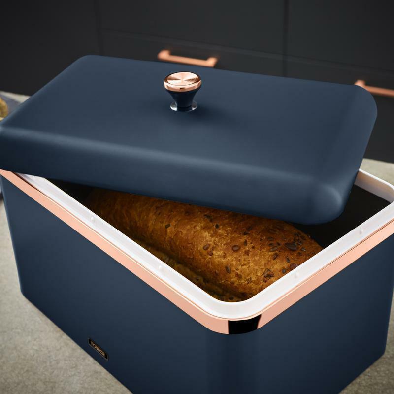 Tower Cavaletto Bread Bin & Canister Storage Kitchen Storage Set (Midnight Blue) - Vibe Home
