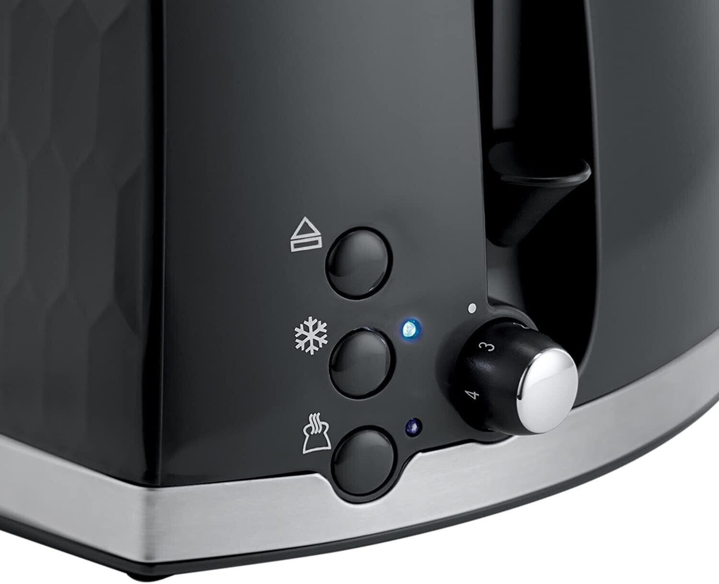 Russell Hobbs Honeycomb Kettle & 2 Slice Toaster Kitchen Set (Black) - Vibe Home