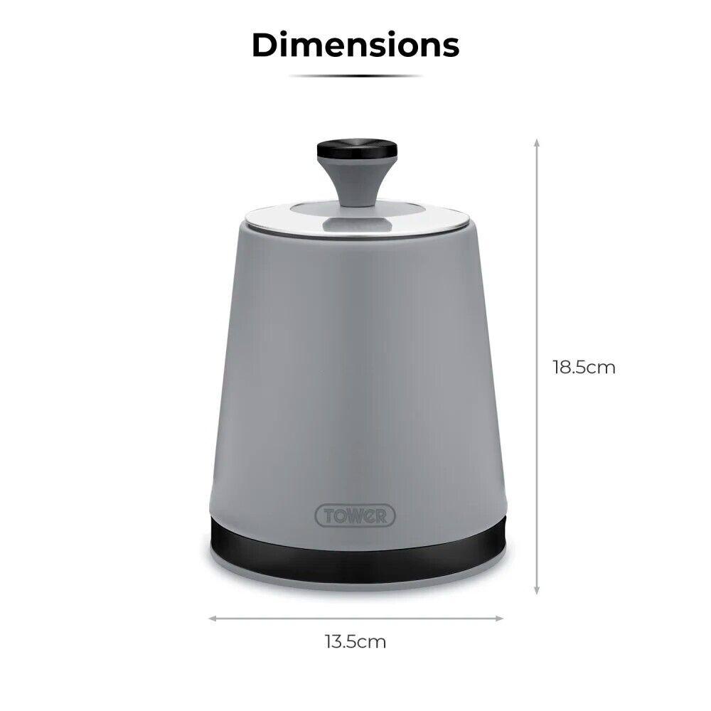 Tower Sera Bread Bin & Canisters Kitchen Storage Set (Grey) - Vibe Home