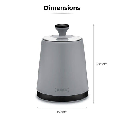 Tower Sera Bread Bin & Canisters Kitchen Storage Set (Grey) - Vibe Home