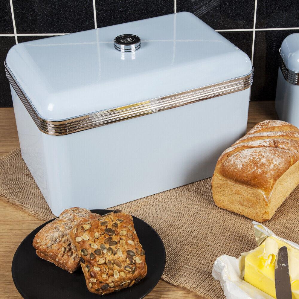 Swan Retro Bread Bin & Canisters Kitchen Storage Set (Blue) - Vibe Home